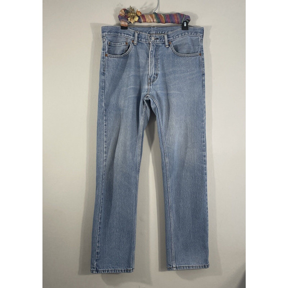 Levi's Men's 505 Regular Fit Jeans Sz 34x32 (35.5X31 Actual) Straight Blue Denim - Picture 1 of 14